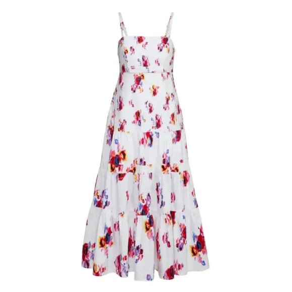 Prabal Gurung Sleeveless Midi Dress Tiered Printed Casual Party Fit flare Sz 18W - Picture 7 of 7